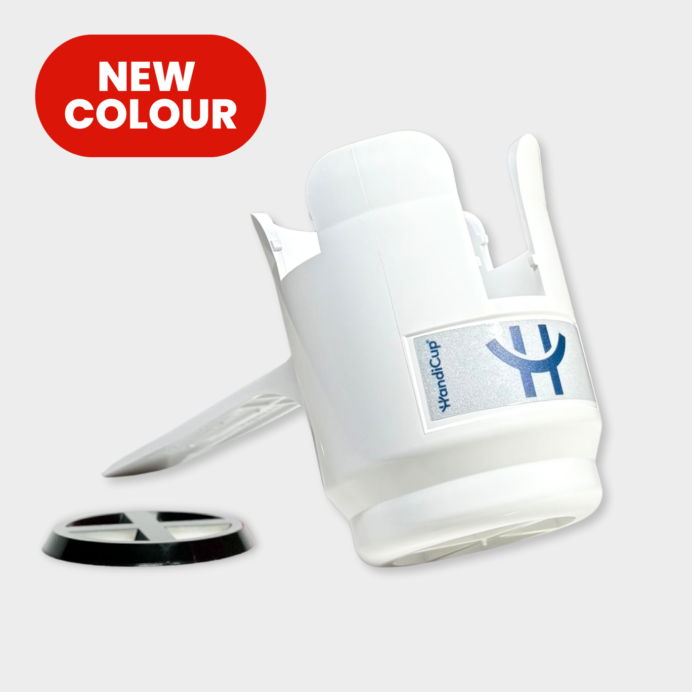 NEW COLOUR - White HandiCup Wheelchair Cup Holder