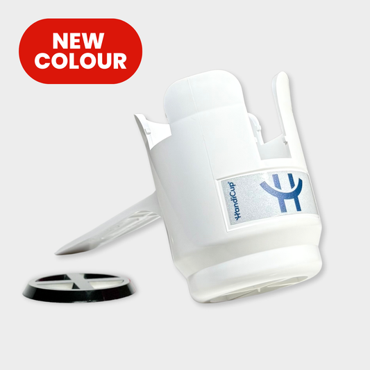 NEW COLOUR - White HandiCup Wheelchair Cup Holder